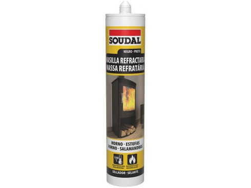 SOUDAL Masilla Refractaria 1500º 290ml 146035 Negro Soudal Pack 12 Unidades