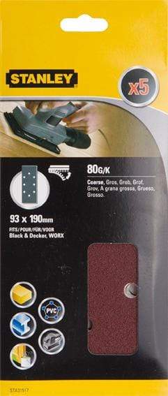 Stanley ACC.STA31517XJ 5 LIJAS 93X190 VEL.G-080