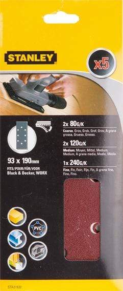 Stanley ACC.STA31532XJ 5 LIJAS 93X190 VEL.G-SUR