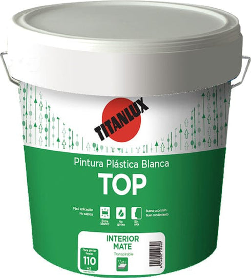 Pintura plastica blanca mate para interiores Titan